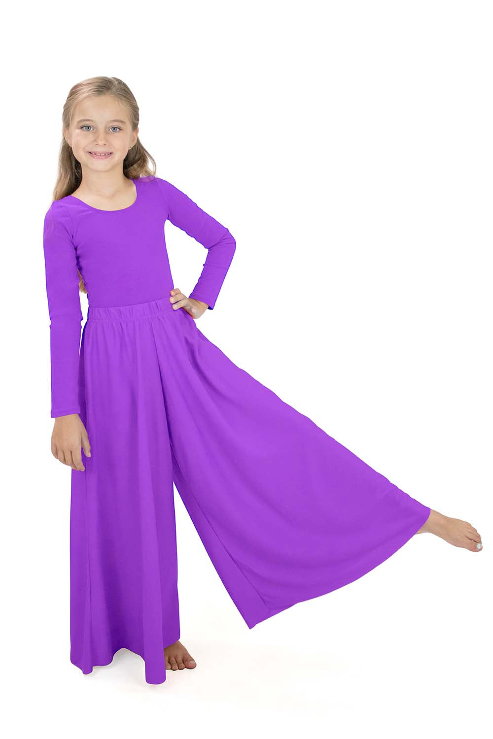 zdhoor Kids Girls Celebration Spirit Palazzo Dance Pants Lyrical Liturgical  Praise Loose Fit Wide Leg Pants Purple 4-6 - Yahoo Shopping