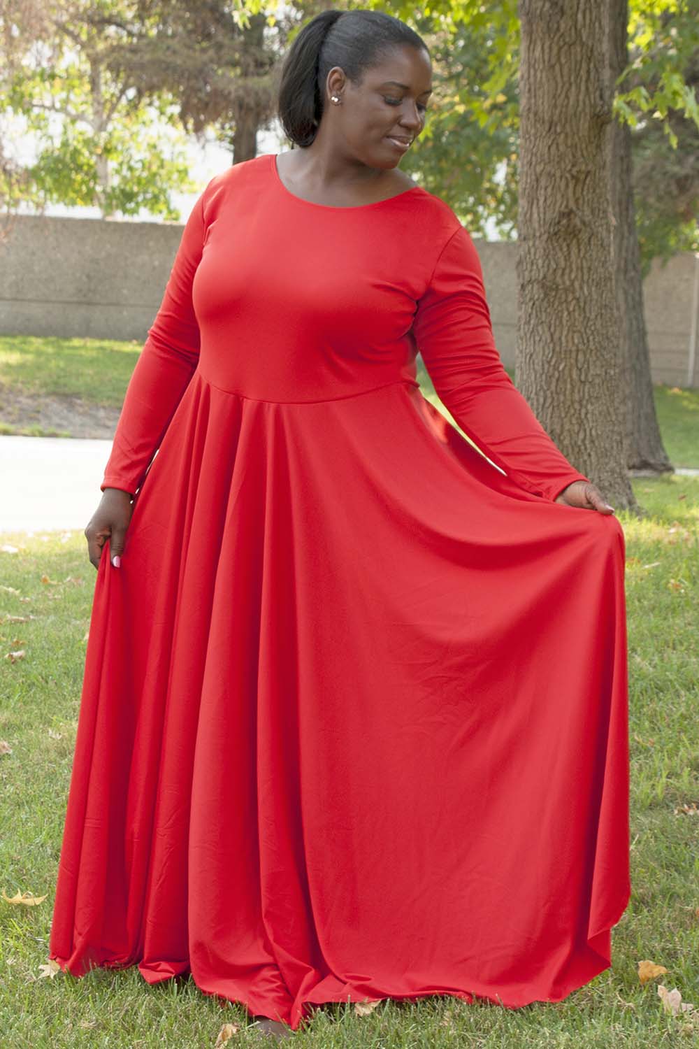 Plus size red dress store skirt